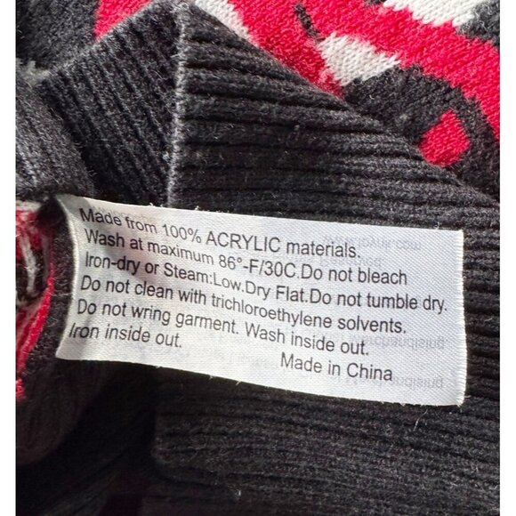 Loco Ape Men's Sz S Anthrax Black Red White Pullover Sweater Locoape - Picture 5 of 9